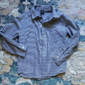 Nautica Navy Checkered Button Down Shirt